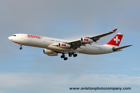 Swiss Airbus A.340-300 HB-JMF at Los Angeles IAP (2011)