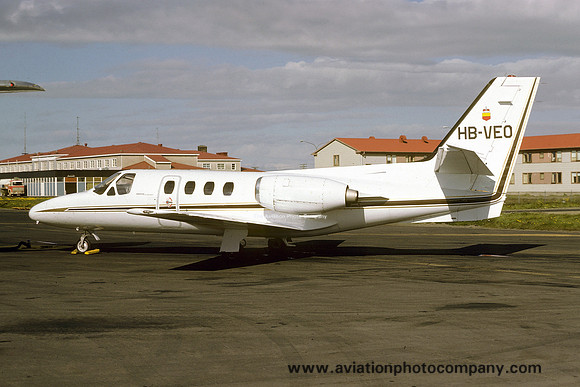 Cessna 500 Citation I HB-VEO at Reykjavik (1978)