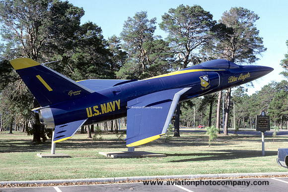 US Navy Blue Angels Grumman F-11A Tiger displayed at Pensacola (1985)
