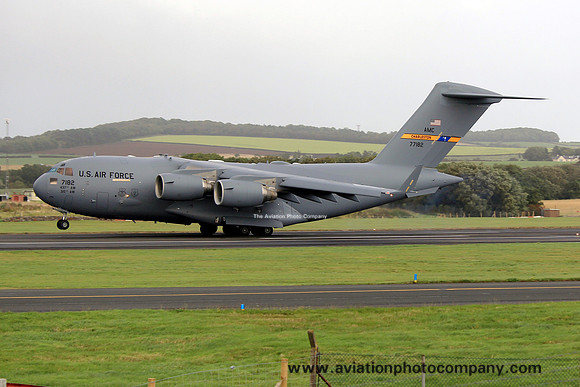 USAF 437/315 AW McDonnell Douglas C-17A 07-7182 at Prestwick (2013)