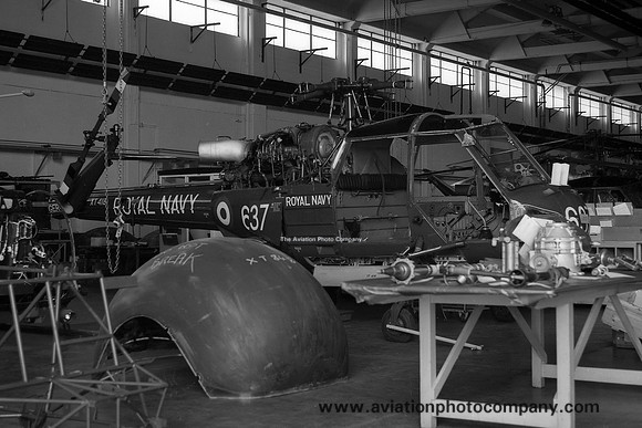 Royal Navy Westland Wasp HAS.1 XT418 stored at Wroughton (1977)