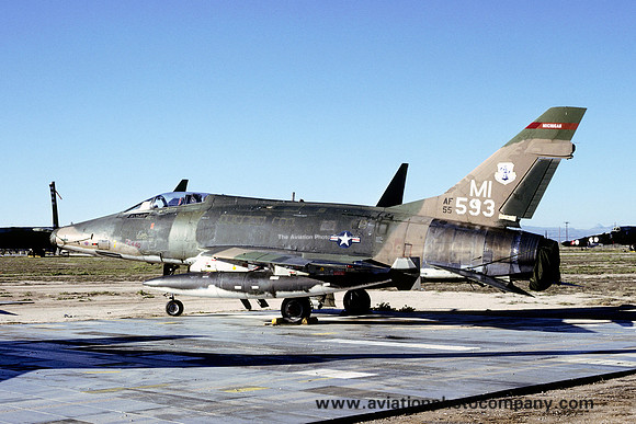 USAF Michigan ANG 107 TFS North American F-100D Super Sabre 55-3593/MI at Davis Monthan (1979)