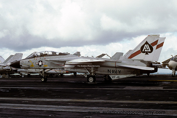 US Navy VF-41 Grumman F-14A Tomcat 160381/AJ-101 on board USS Nimitz (1978)