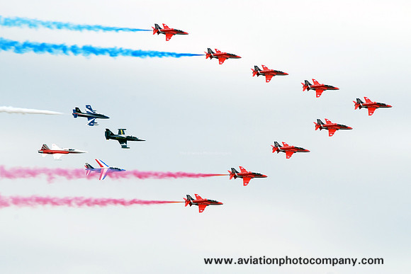 RAF Red Arrows and other display teams at RIAT Fairford (2014)
