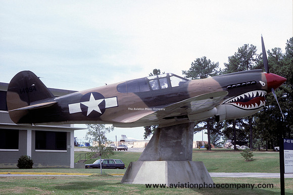 USAF Curtiss P-40E 41-14094 displayed at Dobbins AFB (1985)