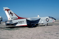 US Navy VF-201 Chance F-8H Crusader 147043/AF-105 at MASDC Davis Monthan (1977)