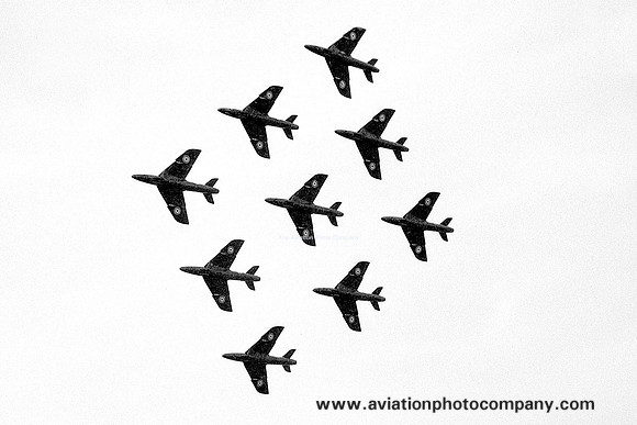 RAF 111 Squadron Hawker Hunter F.6 formation (1959)