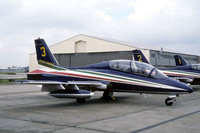 Italian Air Force Frecce Tricolori Aermacchi MB-339A MM54475/3 at IAT Fairford (1987)