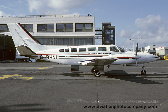 Donington Aviation Cessna 404 G-BHNI at Newcastle (1984)