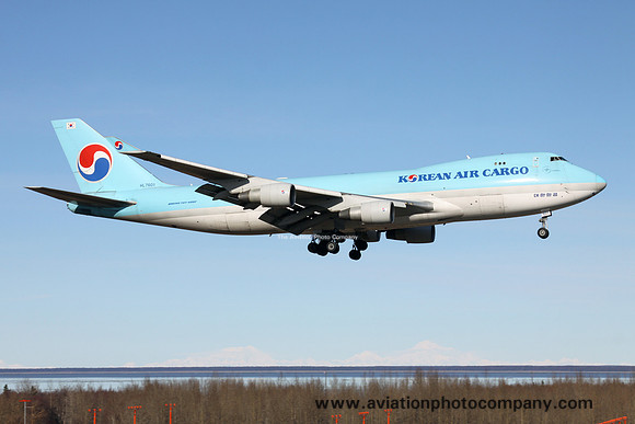 Korean Air Cargo Boeing 747-400F HL7601 at Anchorage (2016)