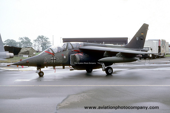 German Air Force JBG43 Dassault/Dornier Alpha Jet 40+48 at IAT Fairford (1987)