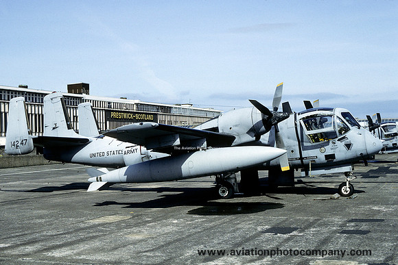 US Army 1 MIBn Grumman RV-1D Mohawk 64-14247 at Prestwick (1992)