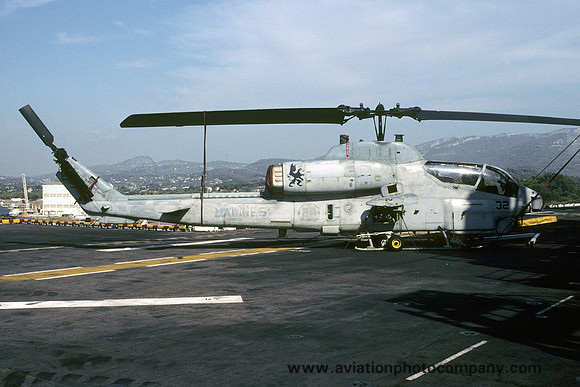 US Marines HMM-266 Bell AH-1W Cobra 165317/ES-32 on board USS Kearsarge (2001)