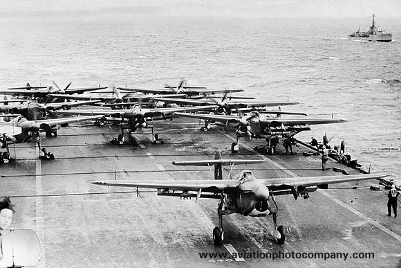Royal Navy Fairey Barracuda on board HMS Illustrious (1948)