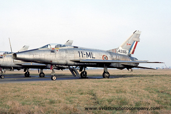 French Air Force North American F-100D Super Sabre 42165/11-ML stored at RAF Sculthorpe (1976)