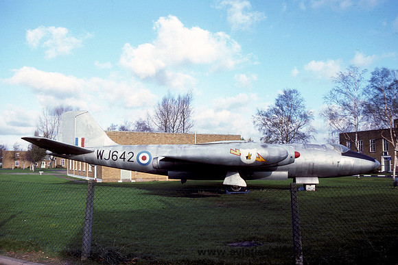 RAF English Electric Canberra B.2 WJ642 displayed at RAF Upwood (1977)