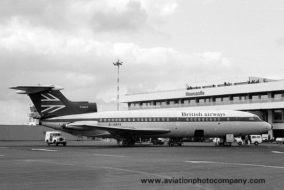 British Airways De Havilland Trident G-ARPK at Newcastle (1976)