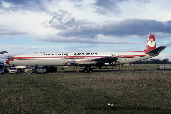 Dan Air London De Havilland Comet 4 G-AYWX stored at Lasham