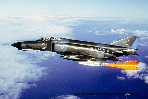 West German AF JG74 McDonnell F-4F Phantom 38+32 with dart (1982)