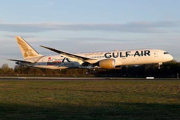 Gulf Air Boeing 787-9 A9C-FF at Manchester (2024)