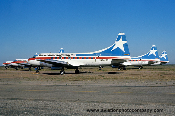 Texas International Convair 600 N94279 stored at Ryan Field (1976)