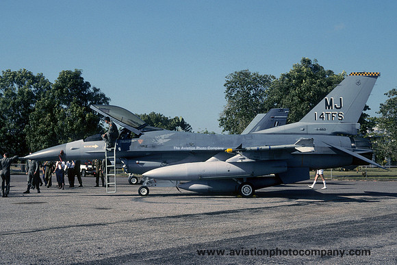 USAF 432 TFW 14 TFS General Dynamics F-16C Fighting Falcon 85-1553/MJ (1986)