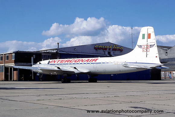 Interconair Bristol Britannia 253 EI-BBY at Luton (1977)