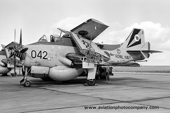 Royal Navy 849 Squadron Fairey Gannet AEW.3 XL450/R042 at RAF Lossiemouth (1975)
