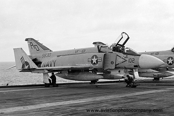 US Navy VF-101 McDonnell F-4J Phantom 155830/AD102 onboard USS Ranger (1973)