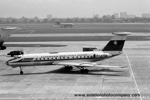 Balkan Bulgarian Airlines Tupolev Tu-134 LZ-TUE at London Heathrow (1970)