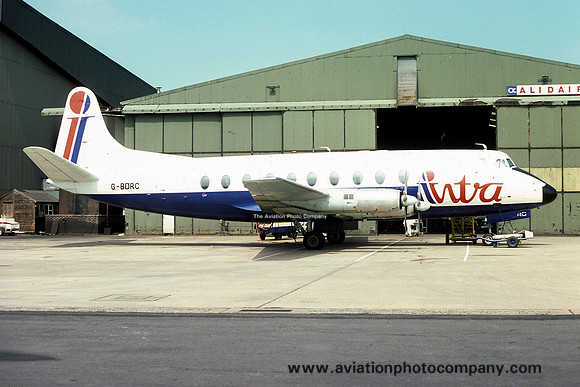 Intra Vickers Viscount G-BDRC at East Midlands (1977)