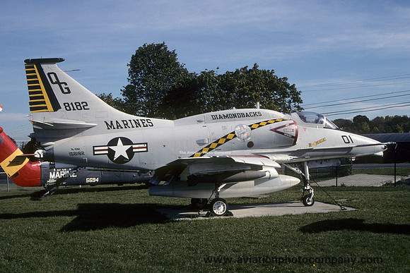 US Marines Douglas A-4M Skyhawk 158182/QG-01 displayed at Willow Grove (2000)