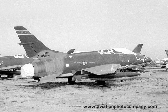 USAF Ohio ANG 166 TFS North American F-100C Super Sabre 53-1774 at MASDC Davis Monthan (1972)