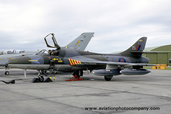 RAF 208 Squadron Hawker Hunter T.7 WV318/ZS at RAF Lossiemouth (1985)