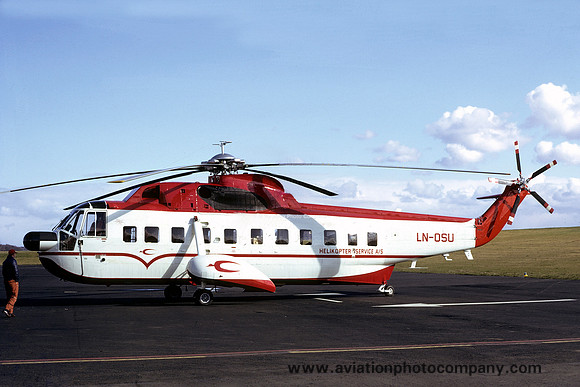 Helikopter Service A/S Sikorsky S-61N LN-OSU at Newcastle (1975)