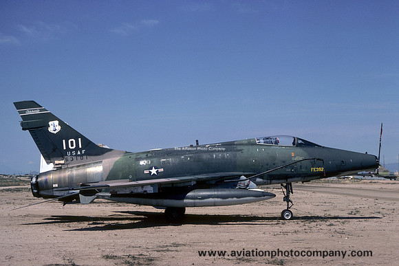 USAF Oklahoma ANG 125 TFS North American F-100D Super Sabre 56-3101 at MASDC Davis Monthan (1978)