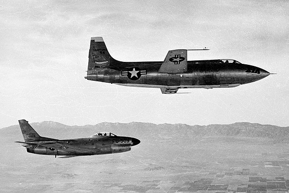 US Air Force Bell X-1A and North American F-86D 48-1384 Air to Air