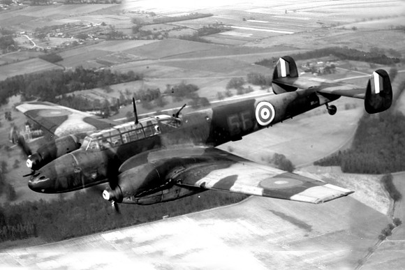 RAF Messerschmitt Bf110C-5 AX772/5F Air to Air