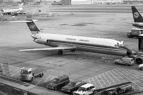 JAT Douglas DC-9-32 YU-AHU at Heathrow (1973)