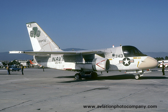 US Navy VS-41 Lockheed S-3A Viking 159735/RA-743 at NAS Moffett Field (1980)