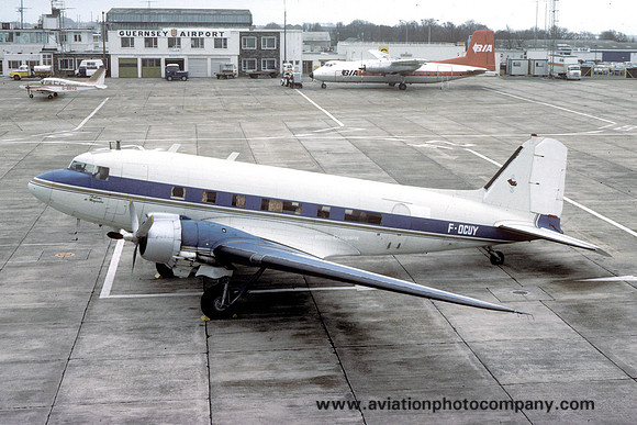 Douglas C-53 F-OCUY at Guernsey (1977)