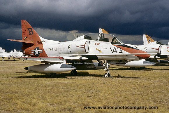 US Navy TW-2 Douglas TA-4J Skyhawk 155113/B-143 at AMARC Davis Monthan (2000)