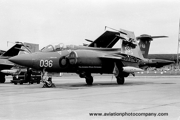 Royal Navy 809 Squadron Blackburn Buccaneer S.2D XV863/R036 at Lossiemouth (1977)
