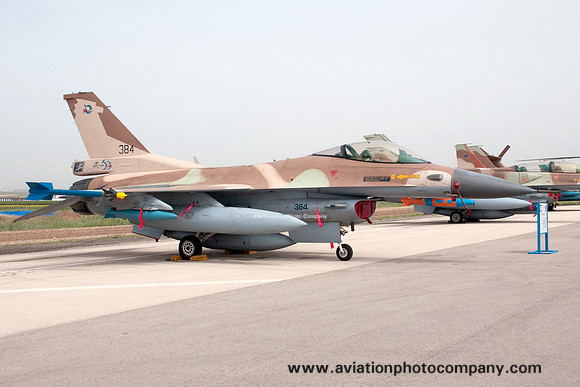 Israeli Air Force 110 Squadron GD F-16C 384 at the Tel Nof Open Day (2014)