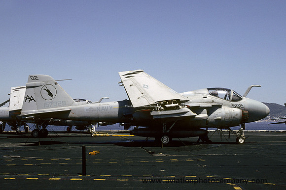 US Navy VA-35 Grumman A-6E Intruder 157029/AA-502 on board USS Saratoga (1992)