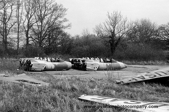 RAF Hawker Hunter fuselages at Lasham