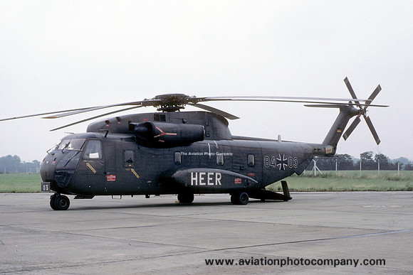 German Army MHFTR15 Sikorsky CH-53G Stallion 84+03 at IAT Fairford (1987)