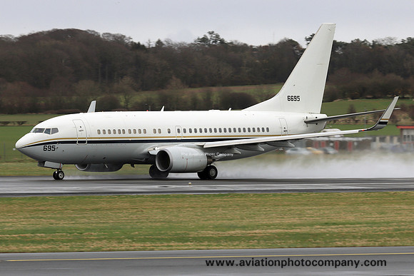 US Navy Boeing C-40A Clipper 166695 at Prestwick (2024)