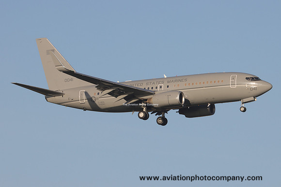 US Marines VMR-1 Boeing C-40A 170041 at Prestwick (2024)