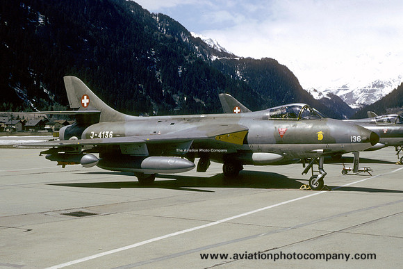 Swiss Air Force 9 St Hawker Hunter F.58A J-4136 (1985)
